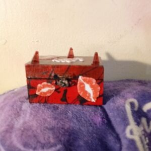 Red Decorative Box with Lip Print